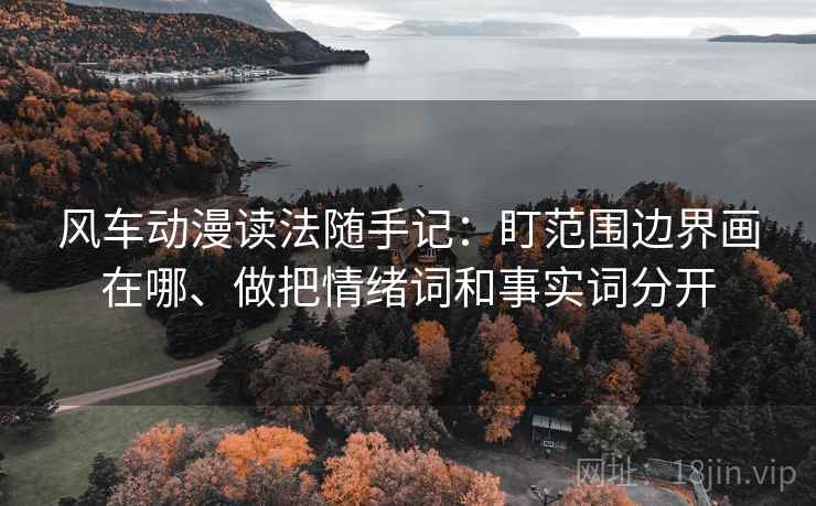 风车动漫读法随手记：盯范围边界画在哪、做把情绪词和事实词分开