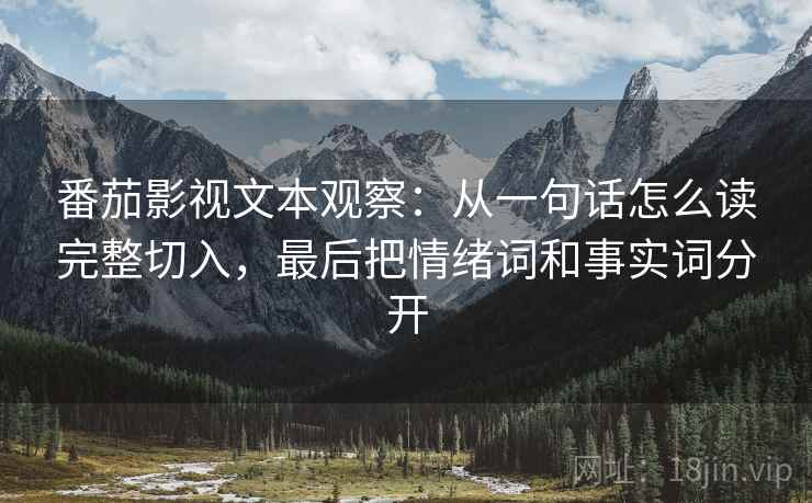 番茄影视文本观察：从一句话怎么读完整切入，最后把情绪词和事实词分开