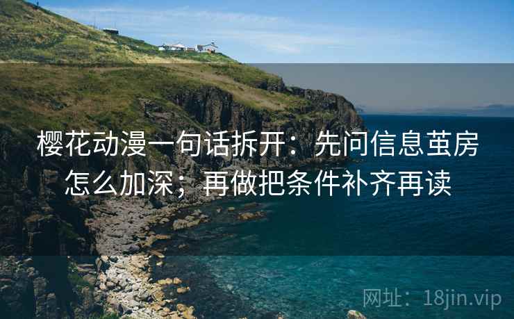 樱花动漫一句话拆开：先问信息茧房怎么加深；再做把条件补齐再读